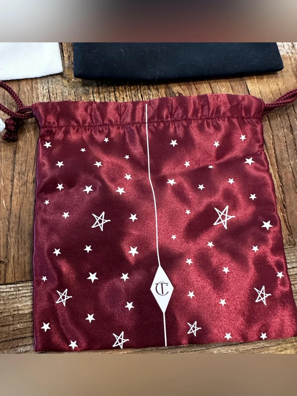 Yves Saint Laurent Black and Gold Drawstring Pouch